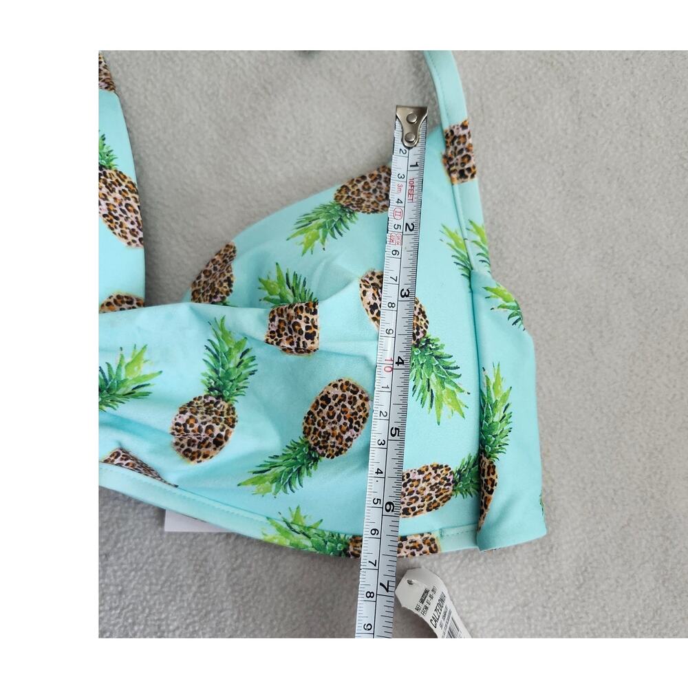 NEW Calzedonia Cobey Blue Pineapple Halter Bikini Size 38 Small - Picture 7 of 8